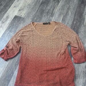 PinkVanilla Women's V-Neck Ombre Top